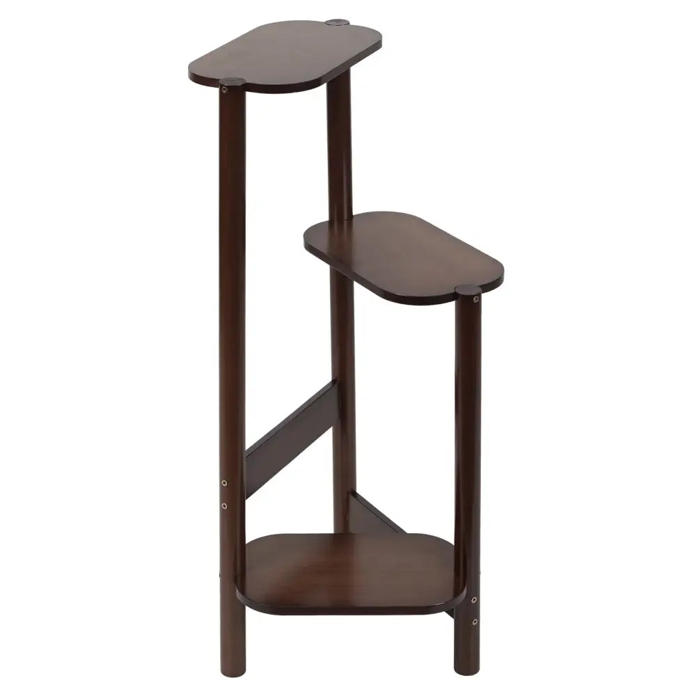 Natural & dark bamboo 3 tier plant stand living room display