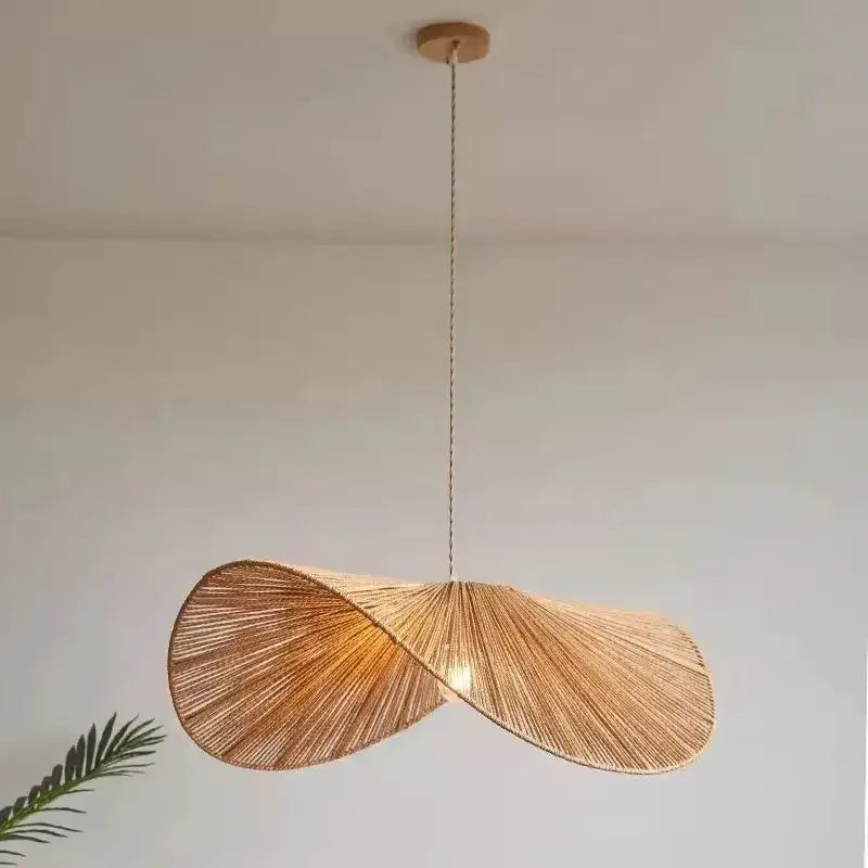 Bamboo wabi sabi woven rattan pendant light for dining room