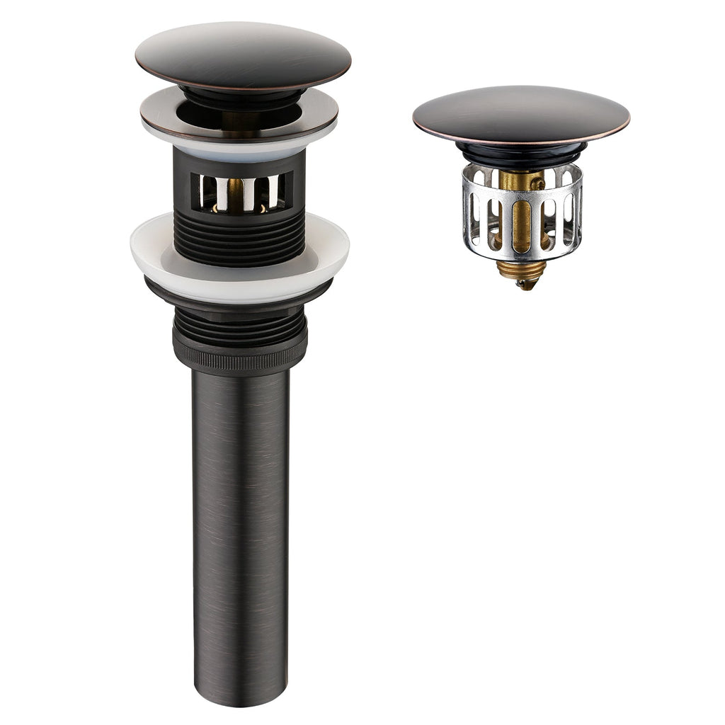 Bathroom Sink Drain with Overflow Pop-Up Drain Stopper for Vessel Sink Lavatory