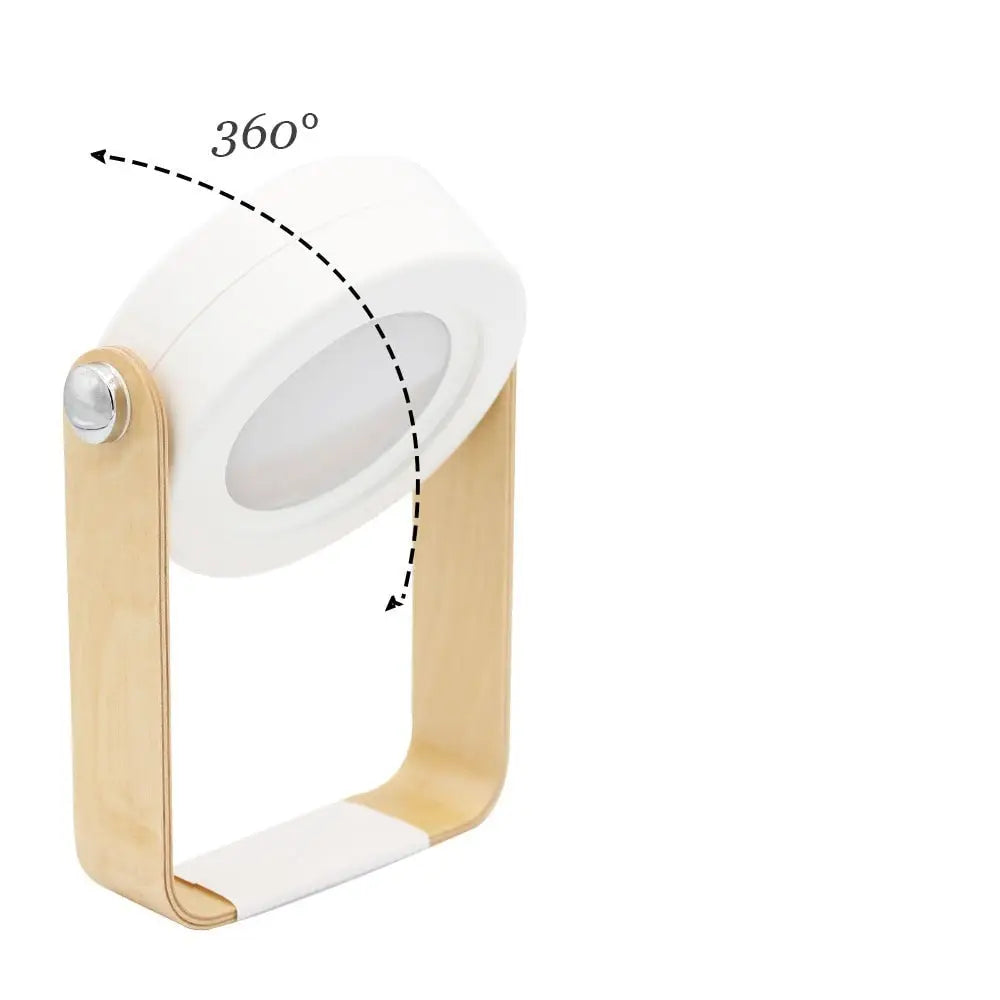 Minimalist white & wood led wall sconce lantern bedroom light
