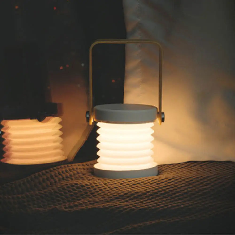Minimalist white & wood led wall sconce lantern bedroom light