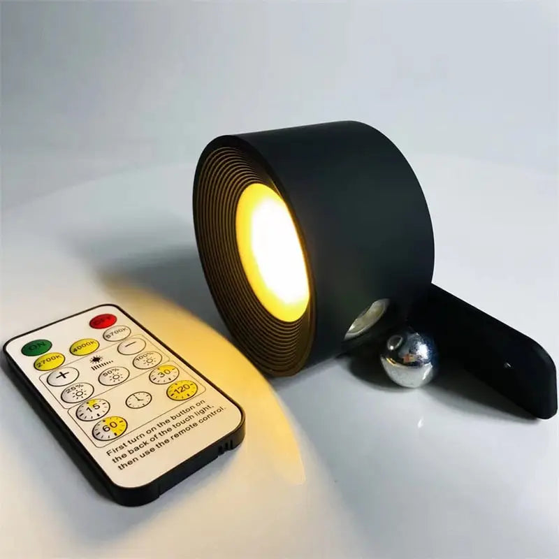 Modern black ribbed battery operated wall sconces bedroom spotlight