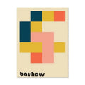 Bauhaus navy & mustard geometric canvas print living room wall art
