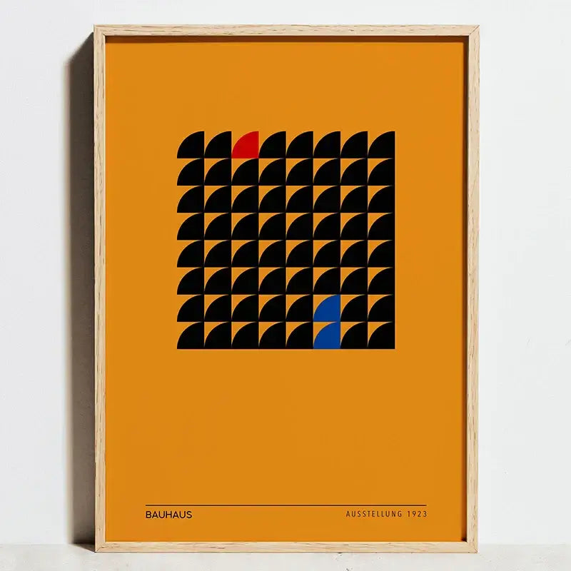 Bauhaus geometric orange exhibition posters canvas living room art