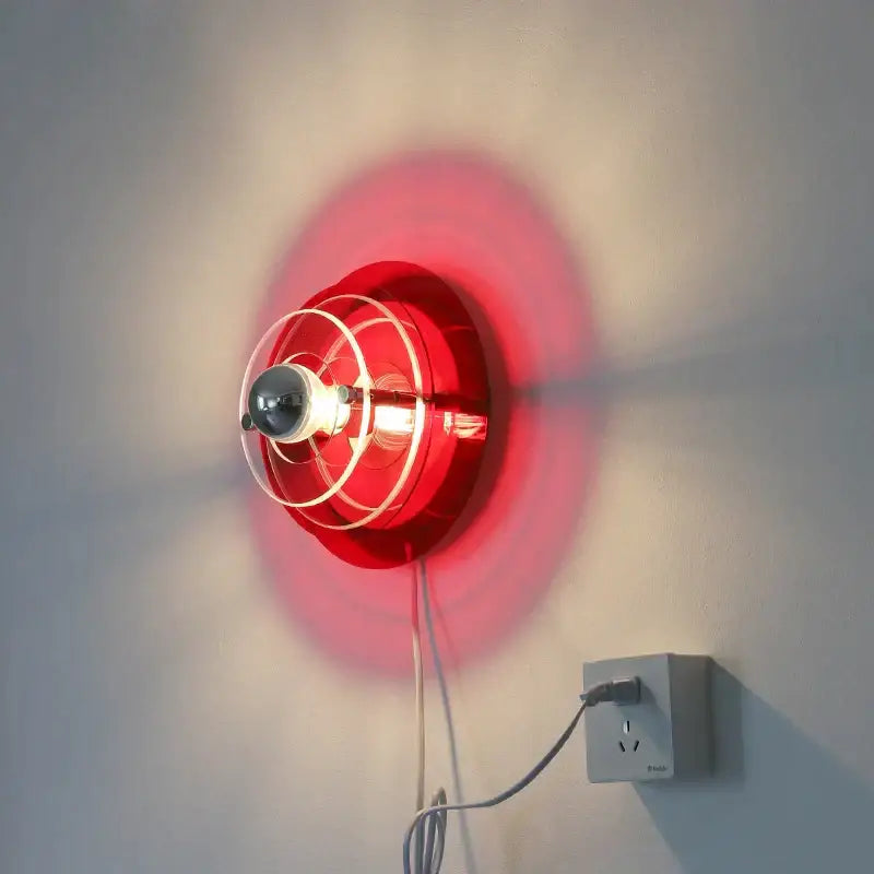 Bauhaus led wall lights red circular sconce for living room