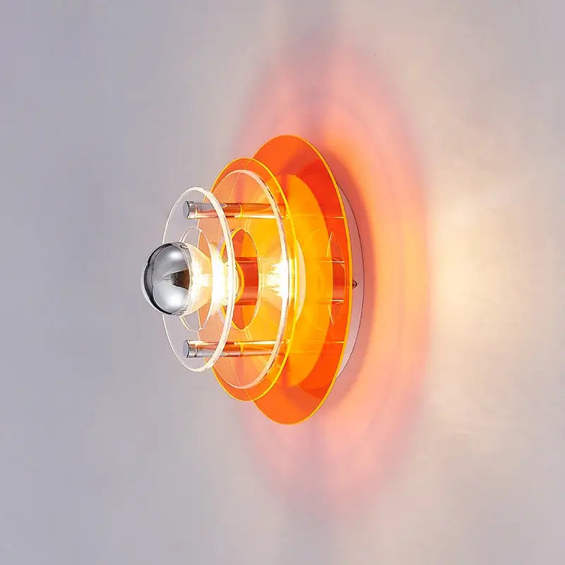 Bauhaus led wall lights red circular sconce for living room