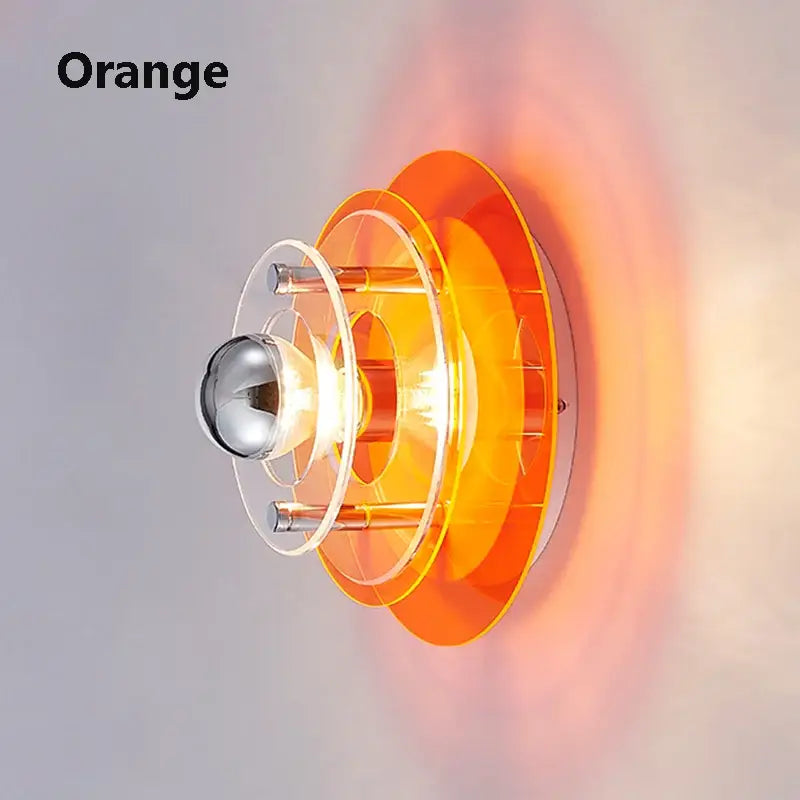 Bauhaus led wall lights red circular sconce for living room