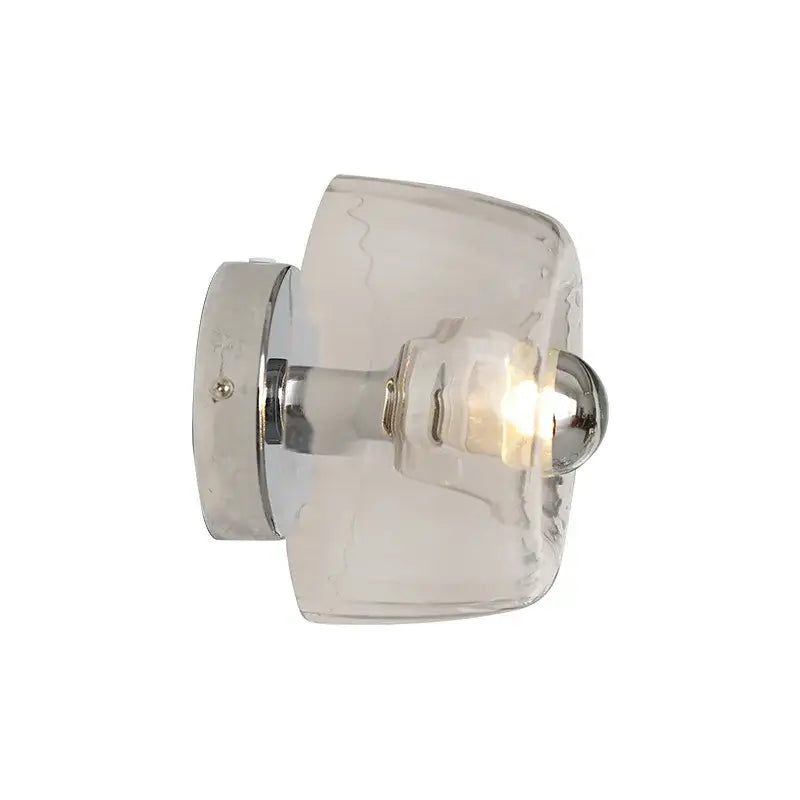 Bauhaus led wall sconces clear ridged glass aisle light