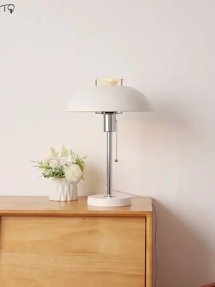 Bauhaus red glossy ceramic led table lamp bedroom