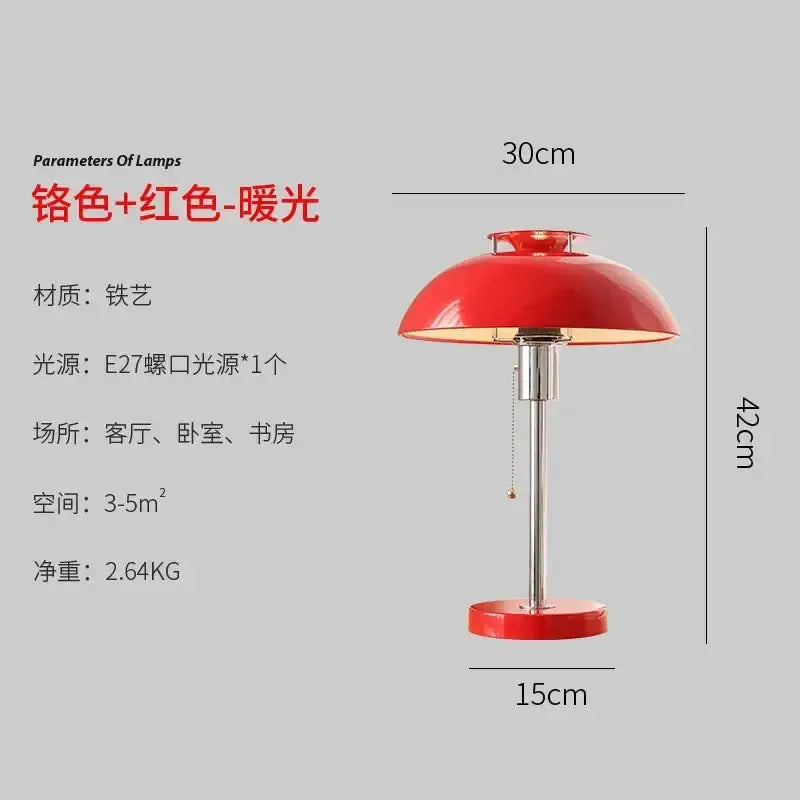 Bauhaus red glossy ceramic led table lamp bedroom
