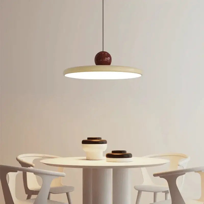 Bauhaus saucer chandelier green & red dining room pendant light