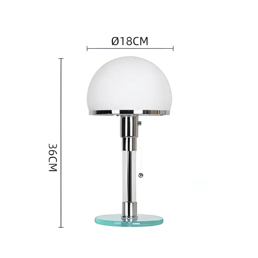Bauhaus teal and white glass ball desk lamp bedroom chrome finish