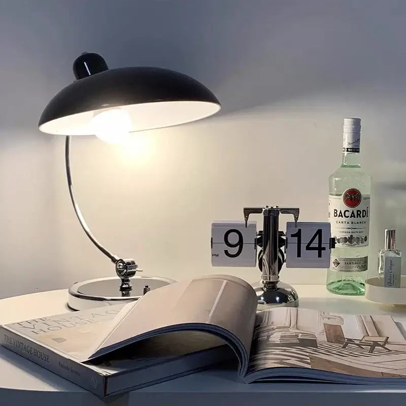 Bauhaus vintage desk lamp white and chrome office light bedroom