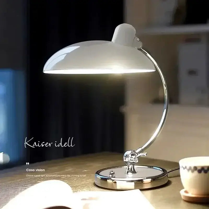 Bauhaus vintage desk lamp white and chrome office light bedroom