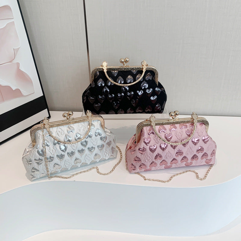Women's Small Square Crossbody Bag - Love Hand-held Shoulder Bag