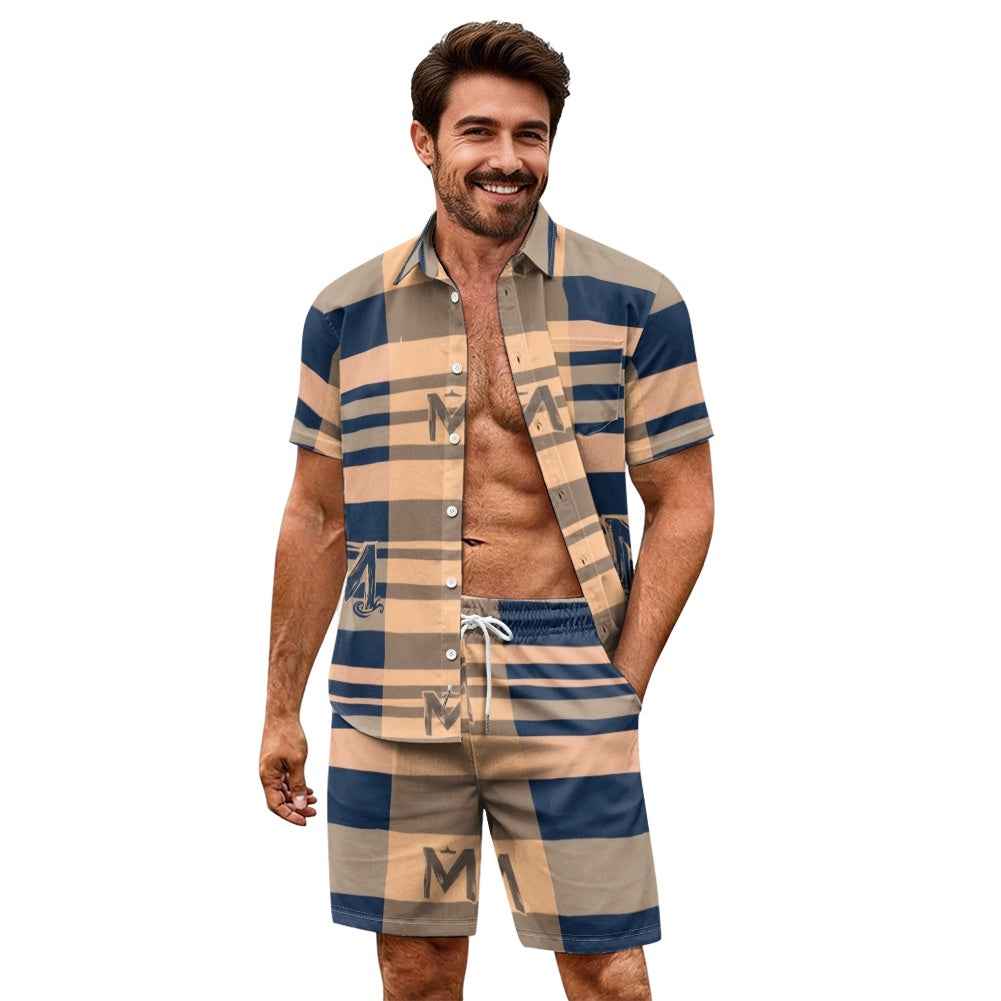 Men's Resort Shorts Set - Two Piece Vacation Outfit for Men
