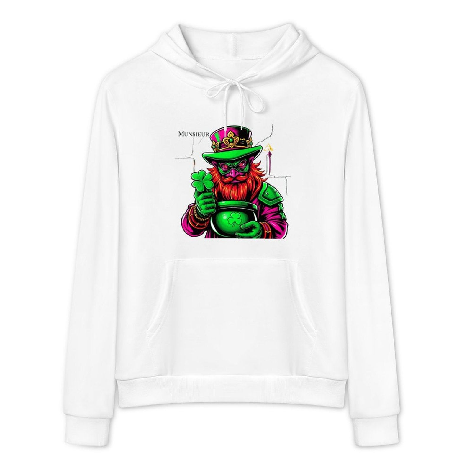 St. Patrick's Day Collection Munsieur Cotton Women's Leprechaun Mafia Boss "Uncle Ron" Sweater with Pocket