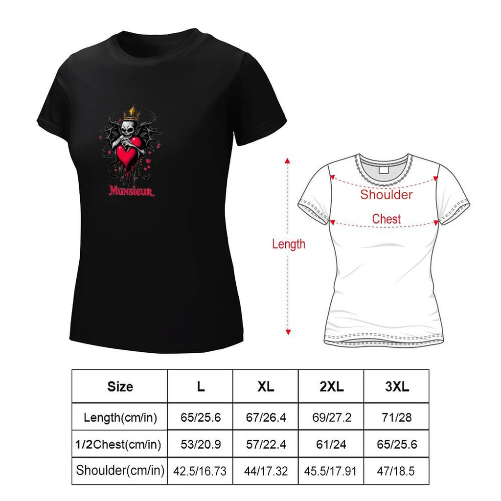 Munsieur Women's T-shirt "Queen" Bleeding Collection for Valentine's Day Embroidered