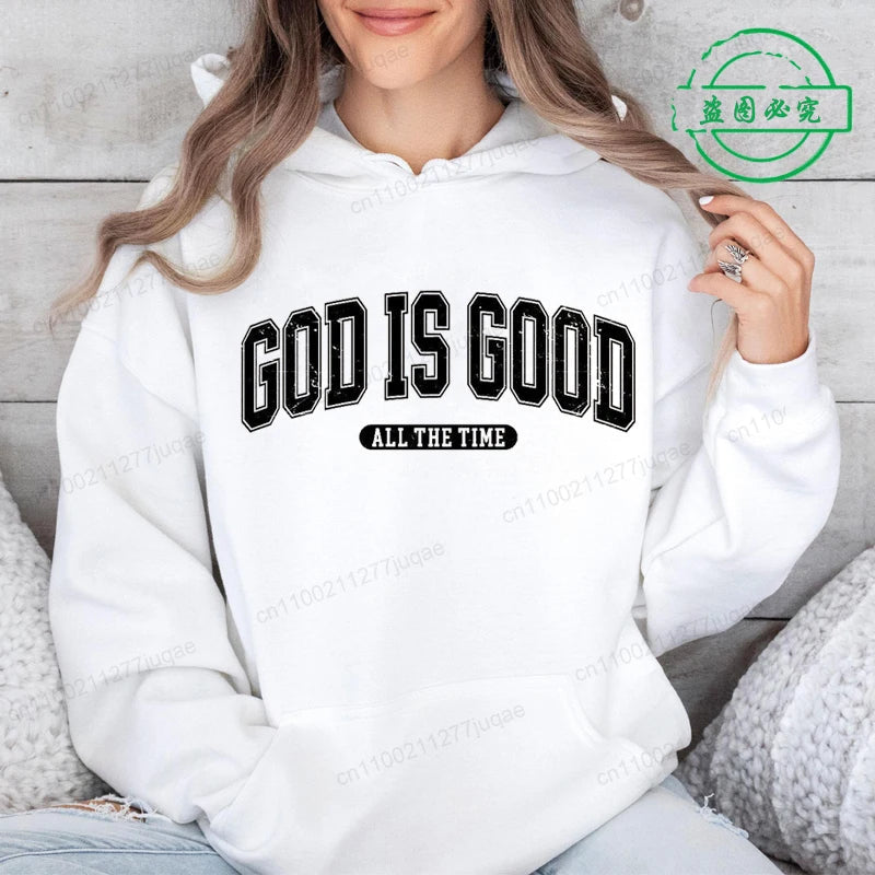 Retro Christian Sweatshirt,God Is Good All the Time Hoodie