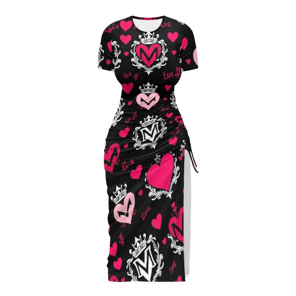 MUNSIEUR Women's Slit Sheath Dress Valentine's Day Collection