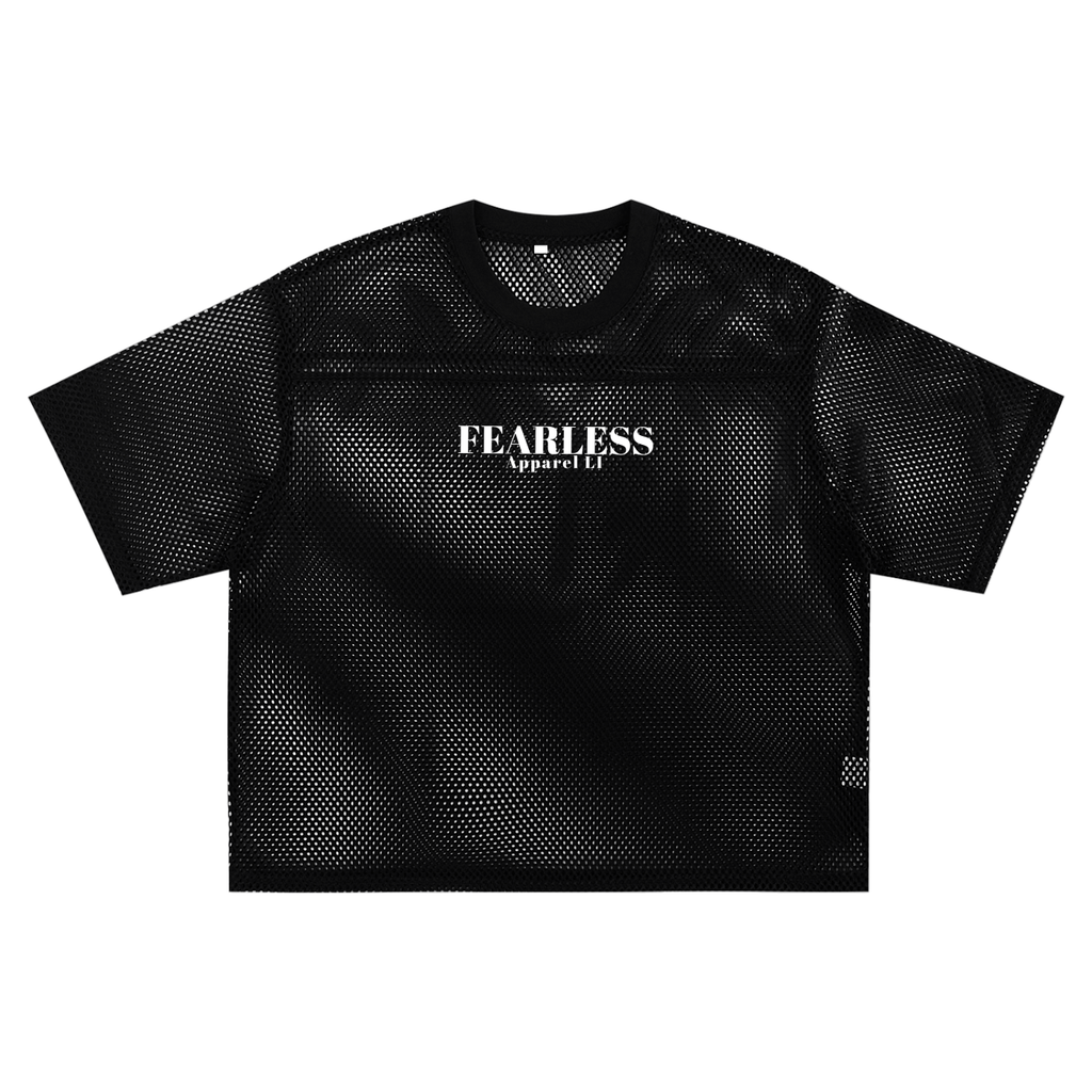 Fearless Apparel Line Taped Mesh Boxy T-shirt for Streetwear unisex