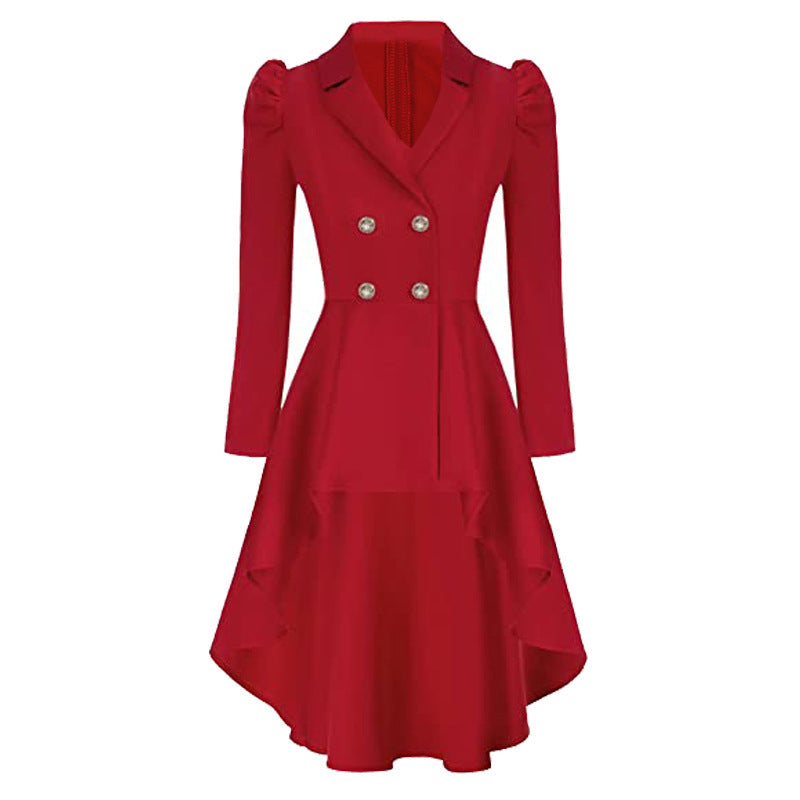 Women's Waist-tight Pure Color Split Single-breasted Casual Jacket