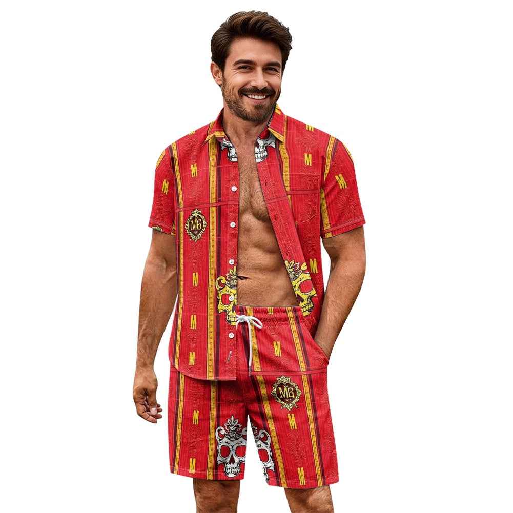 Men's Lounge Set - Two Piece Casual Shorts Outfit for Relaxation