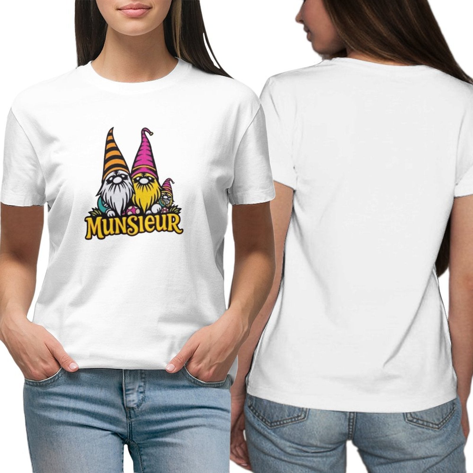 Munsieur Women's Designer T-shirt "Gnomies" Streetwear for Her