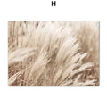 Coastal beige grass canvas wall art bedroom decor