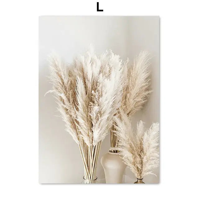 Coastal beige grass canvas wall art bedroom decor