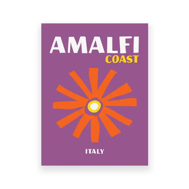 Preppy purple amalfi coast italy travel poster bedroom wall art