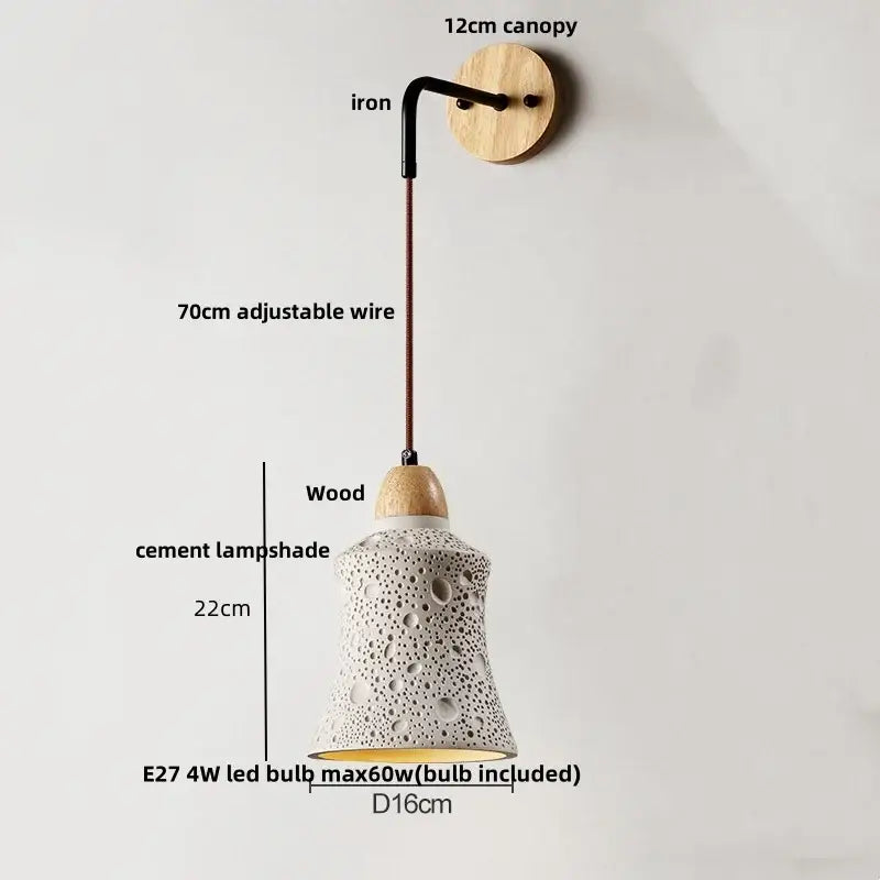 Beige ceramic wall sconce with pull chain switch for bedroom