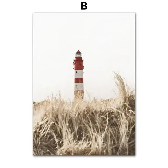 Beige flower grass bird canvas print living room wall art