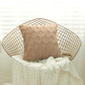 Beige & gray geometric diamond pattern cushion cover living room