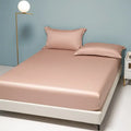 Beige satin 1000tc egyptian cotton fitted sheet bedroom set