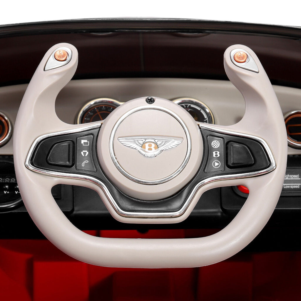 White Bentley Style Kids Electric Ride On Car with Remote Control - Perfect Gift for Little Drivers