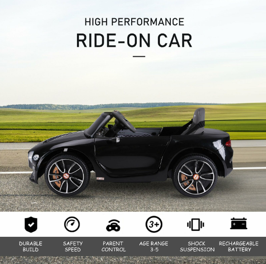 Bentley Style EXP-12 Kids Electric Ride on Car with Parental Remote Control - Licensed 12V Toy Vehicle