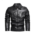 Men's Lapel Fashion Casual Men's Clothing Leather Coat Motorcycle Style