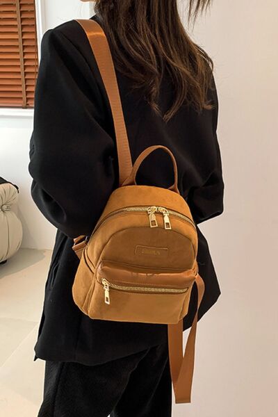 Chic Suede Adjustable Strap Backpack for Everyday Use