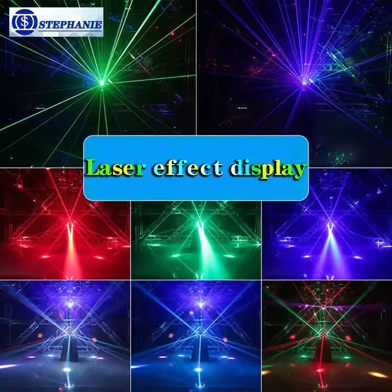 Black 3-head rgbw led beam laser stage light for party room