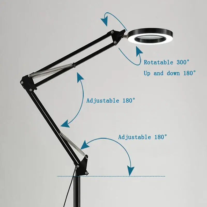 Black adjustable led moon beauty light bedroom floor lamp
