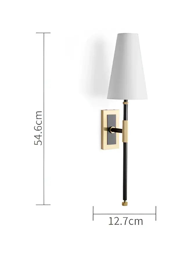 Black and brass copper cloth led wall lamp for bedroom reading