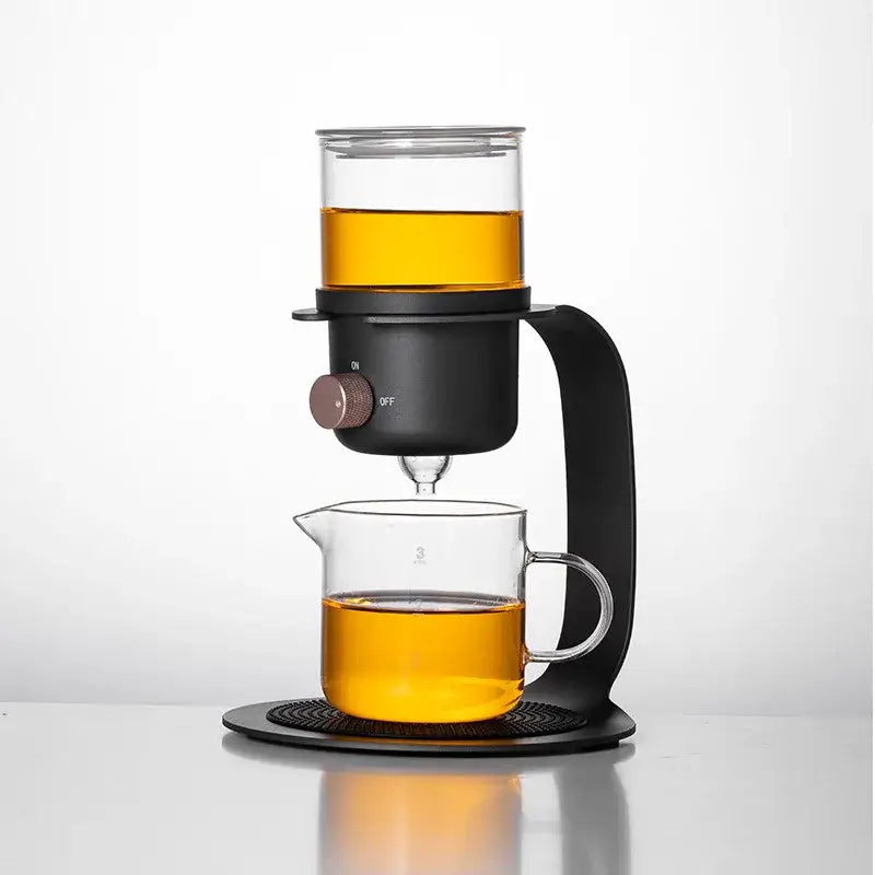 Black and clear glass kung fu tea pot kitchen electric infuser