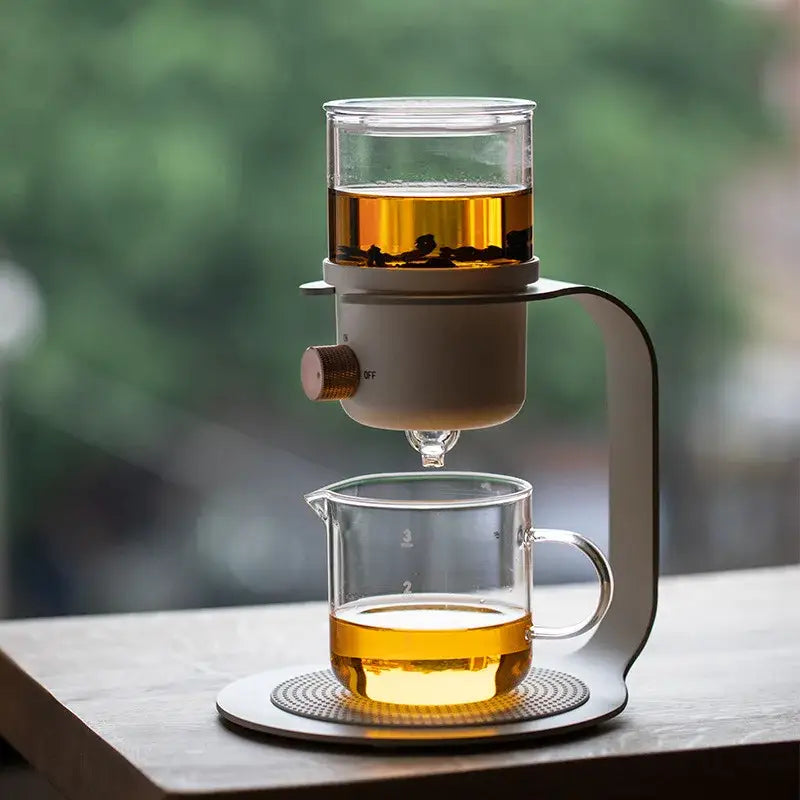 Black and clear glass kung fu tea pot kitchen electric infuser