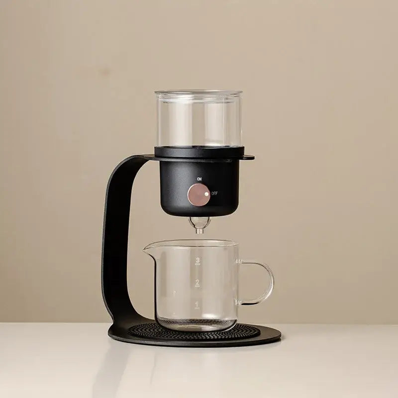 Black and clear glass kung fu tea pot kitchen electric infuser
