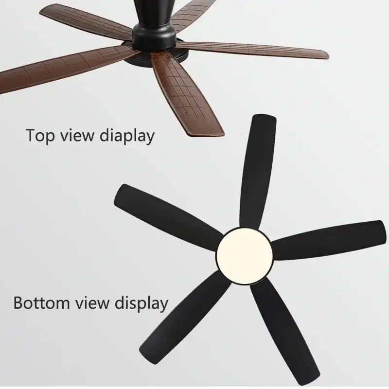 Black and dark wood ceiling fan light with remote living room