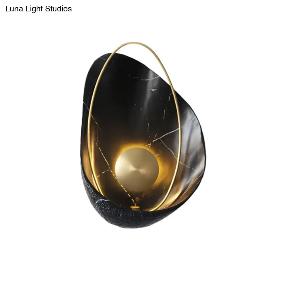 Black and gold marble wall light for living room 40w maximum bulb