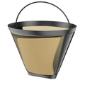 Black and silver reusable cone coffee maker filter kitchen accessory