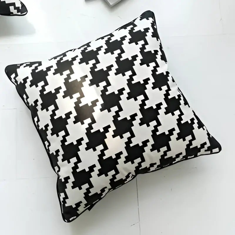 Black and white hounds tooth cushion cover living room throw pillow