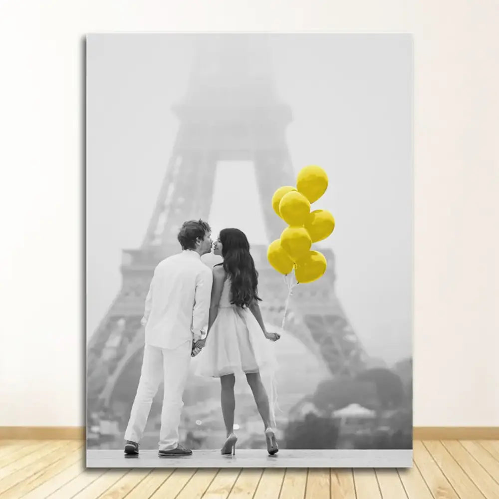 Eiffel tower black & white landscape canvas set living room wall art